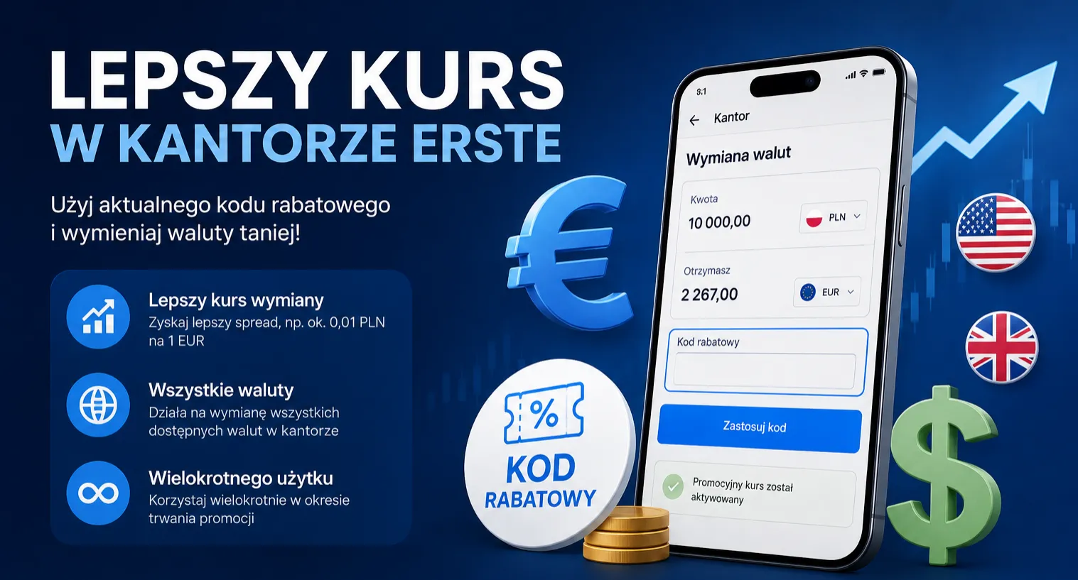 Aktualny kod rabatowy do Kantoru Erste w październiku 2026